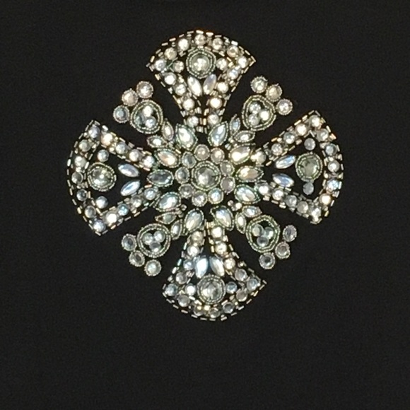 Victor Costs Black Embellished 3/4 Sleeve Knit Top - Picture 2 of 7